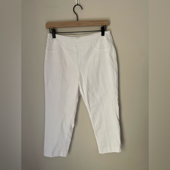 Soft Surroundings 37851 Womens Capri Pants White Stretch Nylon Pull On Size SP - Picture 1 of 8